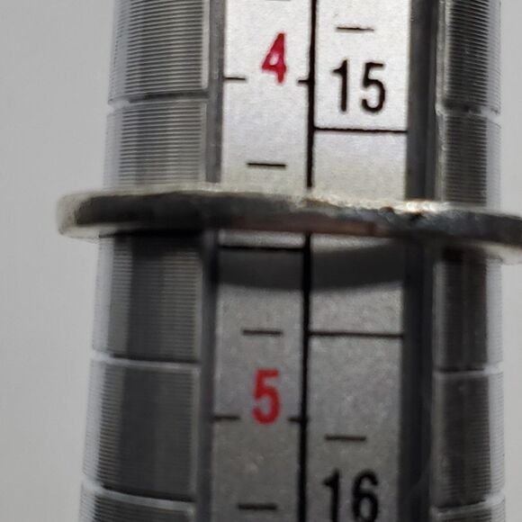 Silver Tone & Blue Triangle Ring - Picture 3 of 3